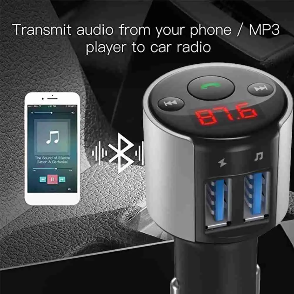 FM Transmitter Bluetooth Dual USB Car Charger Wireless FM LED Display Player Kit Car Handsfree Radio Adapter Music MP3 Z2R8
FM Transmitter Bluetooth Dual USB Car Charger Wireless FM LED Display Player Kit Car Handsfree Radio Adapter Music MP3 Z2R8