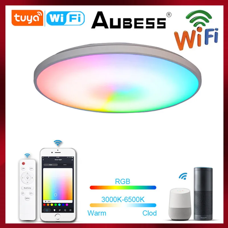 LED Smart Ceiling Lights Modern Indoor Lamp Tuya WiFi Mobile Phone APP Control Support Google Home Alexa Light For Living Room
LED Smart Ceiling Lights Modern Indoor Lamp Tuya WiFi Mobile Phone APP Control Support Google Home Alexa Light For Living Room