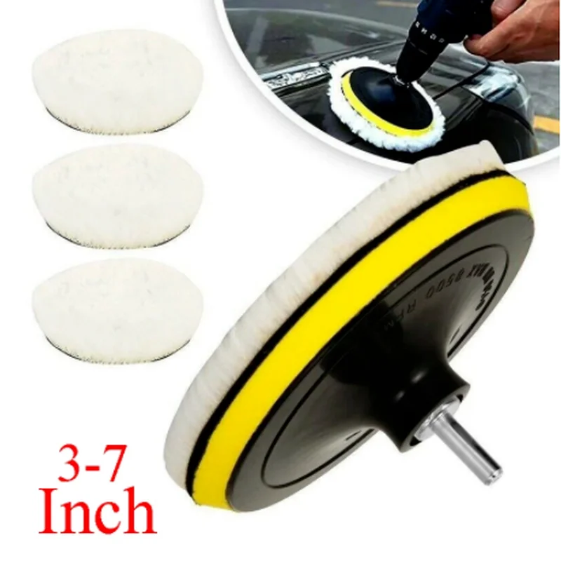 

3/4/5/6/7 Inches Wool Polishing Disc for Car Beauty Waxing Imitated Wool Sponge Pad Auto Polisher Sponges Discs Car Accessories