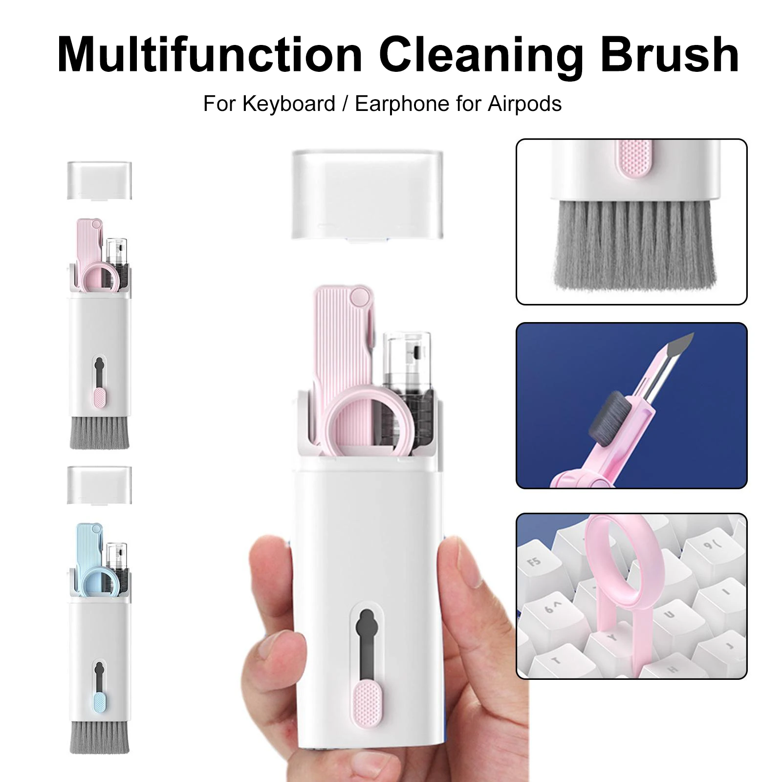 7-in-1 Retractable Earphone Cleaning Pen Keyboard Wipe Tools Professional Laptop Keyboard Wiping Kit Laptop Cleaning Gadget
7-in-1 Retractable Earphone Cleaning Pen Keyboard Wipe Tools Professional Laptop Keyboard Wiping Kit Laptop Cleaning Gadget