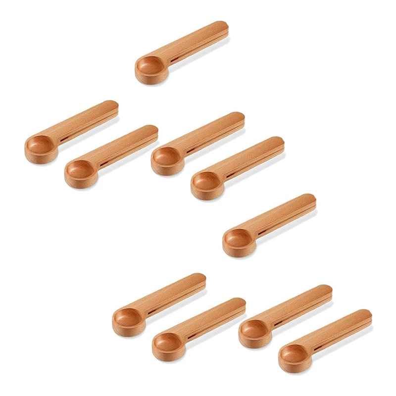 Hot YO-10 Pcs Wooden Coffee Scoop And Bag Clip Measure Spoon 2-In-1 Bags Sealer Measuring Spoon For Beans,Espresso Coffee,Tea
Hot YO-10 Pcs Wooden Coffee Scoop And Bag Clip Measure Spoon 2-In-1 Bags Sealer Measuring Spoon For Beans,Espresso Coffee,Tea