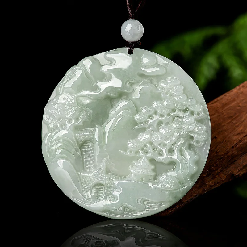 Hot Selling Natural Hand-carve Jade Landscape Necklace Pendant Fashion Jewelry Accessories Men Women Luck Gifts
Hot Selling Natural Hand-carve Jade Landscape Necklace Pendant Fashion Jewelry Accessories Men Women Luck Gifts