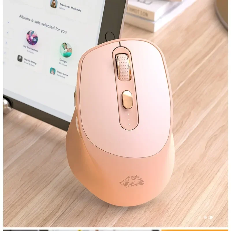 Беспроводная мышь X7 розовый/деловый серый цвет Bluetooth двухрежимный бесшумный