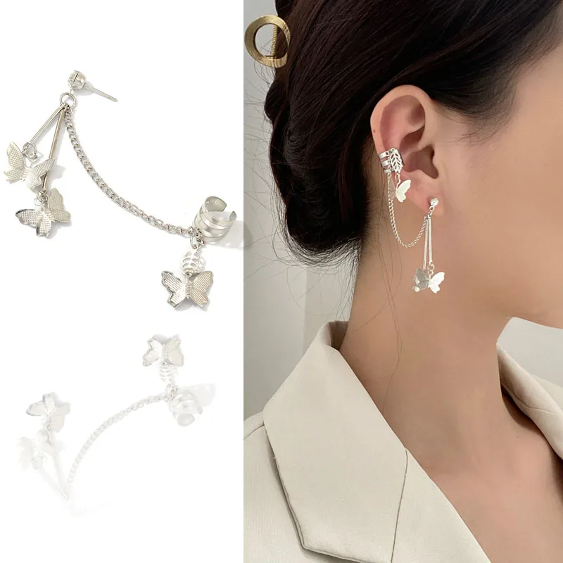 Fashion Vintage Punk Butterfly Clip Earrings Ear Hook Stainless Steel Ear Clips Double Pierced Retro Chain Women Girls Jewelry
Fashion Vintage Punk Butterfly Clip Earrings Ear Hook Stainless Steel Ear Clips Double Pierced Retro Chain Women Girls Jewelry