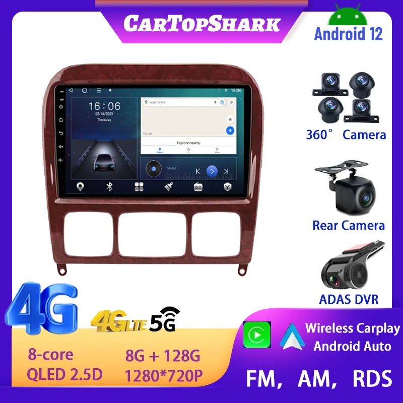 For Mercedes Benz S-Class S Class W220 VV220 1998 - 2005 Multimedia Player Android 12 Wireless Carplay Auto Car Radio Autoradio
For Mercedes Benz S-Class S Class W220 VV220 1998 - 2005 Multimedia Player Android 12 Wireless Carplay Auto Car Radio Autoradio