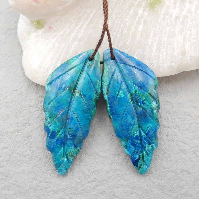 Fashion jewelry,Natural Gemstone Carved Leaf Chrysocolla fashion women Earring Bead38x16x4mm
Fashion jewelry,Natural Gemstone Carved Leaf Chrysocolla fashion women Earring Bead38x16x4mm