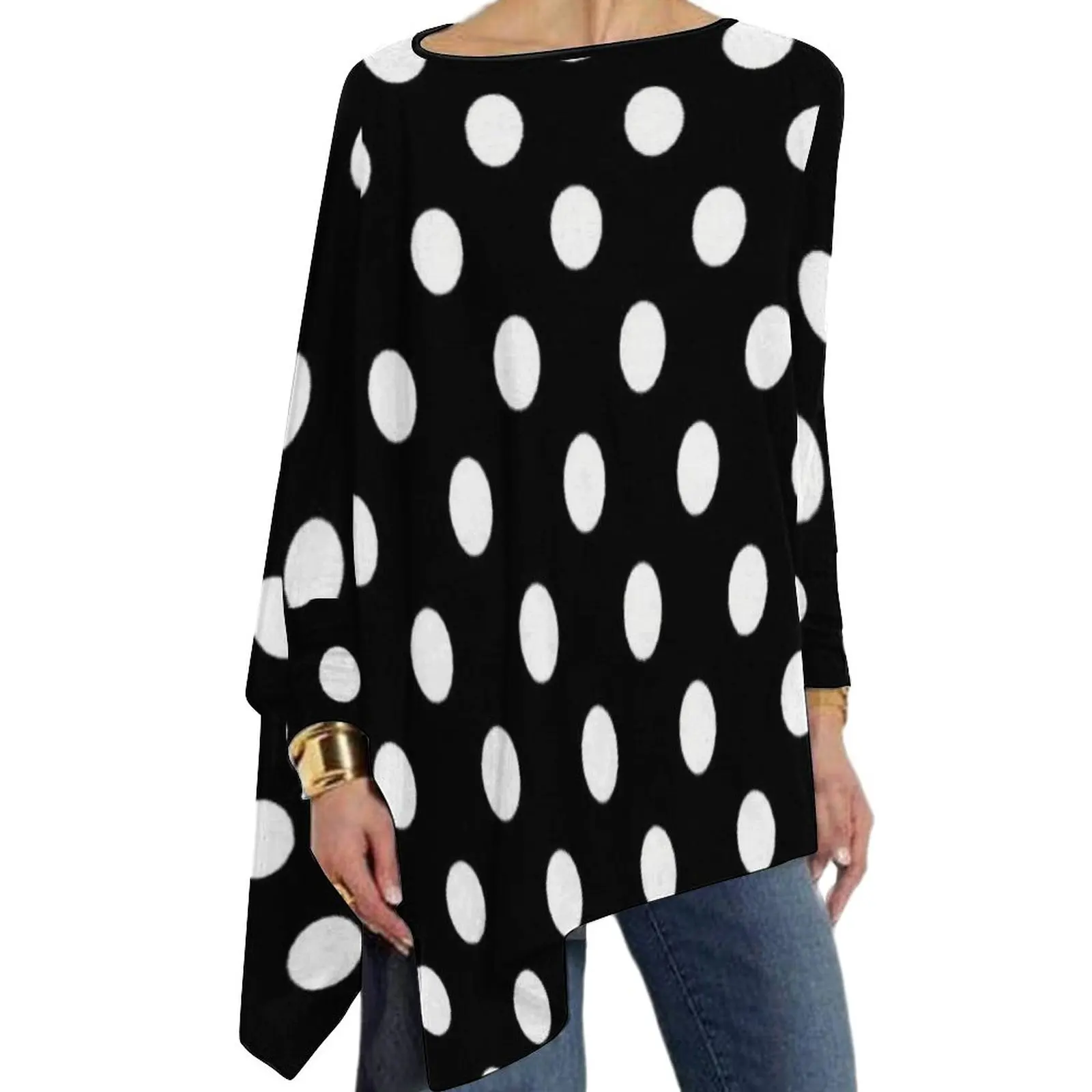 Black And White Polka Dot Print T-Shirt Trendy Modern Art Kawaii Long Sleeve T Shirts Street Fashion Oversize Tee Shirt Big Size
Black And White Polka Dot Print T-Shirt Trendy Modern Art Kawaii Long Sleeve T Shirts Street Fashion Oversize Tee Shirt Big Size