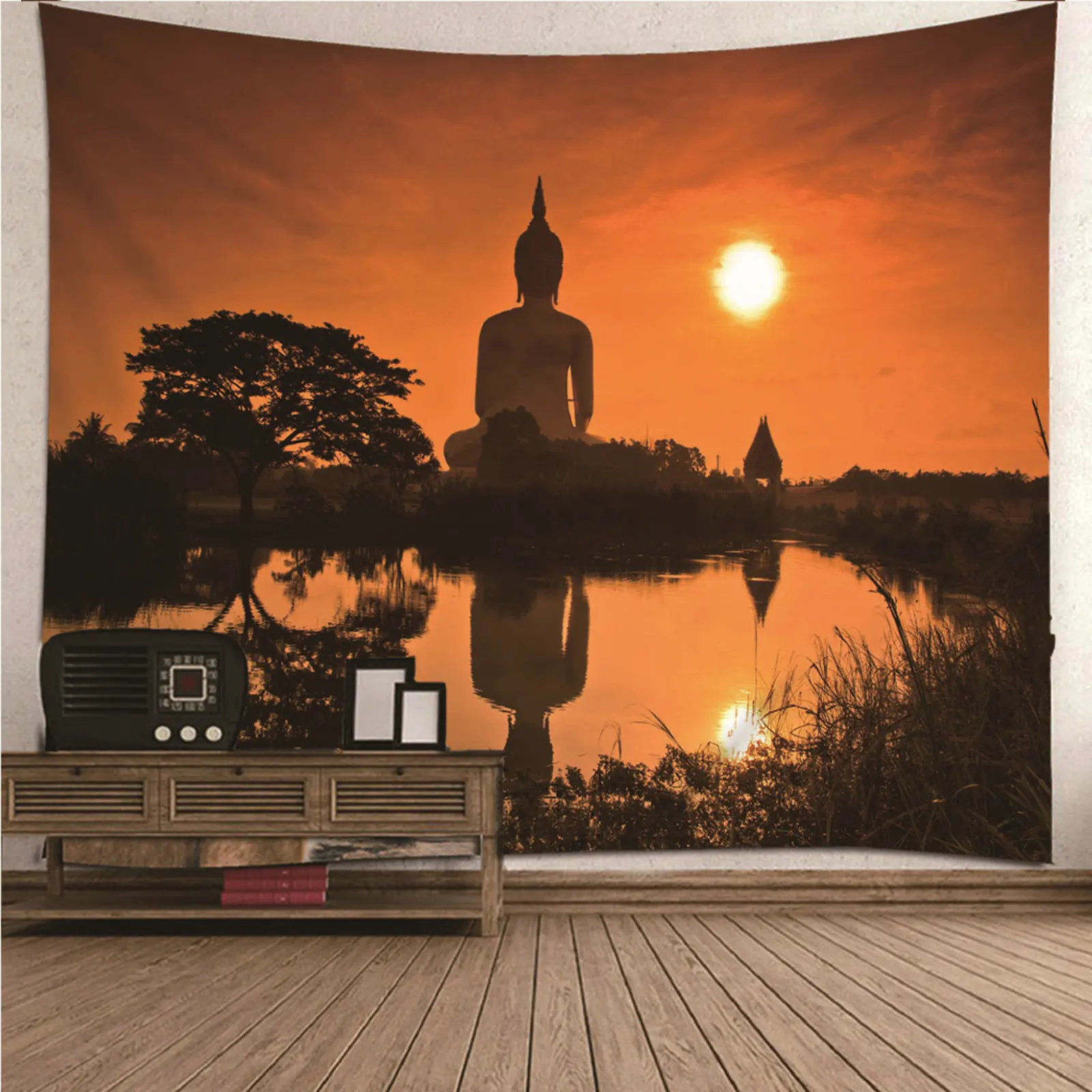 

Tapestry For Boys Small Tapestry Simple natural scenery Sunset Buddha Wall Hanging Blanket Dorm Art Decor Covering