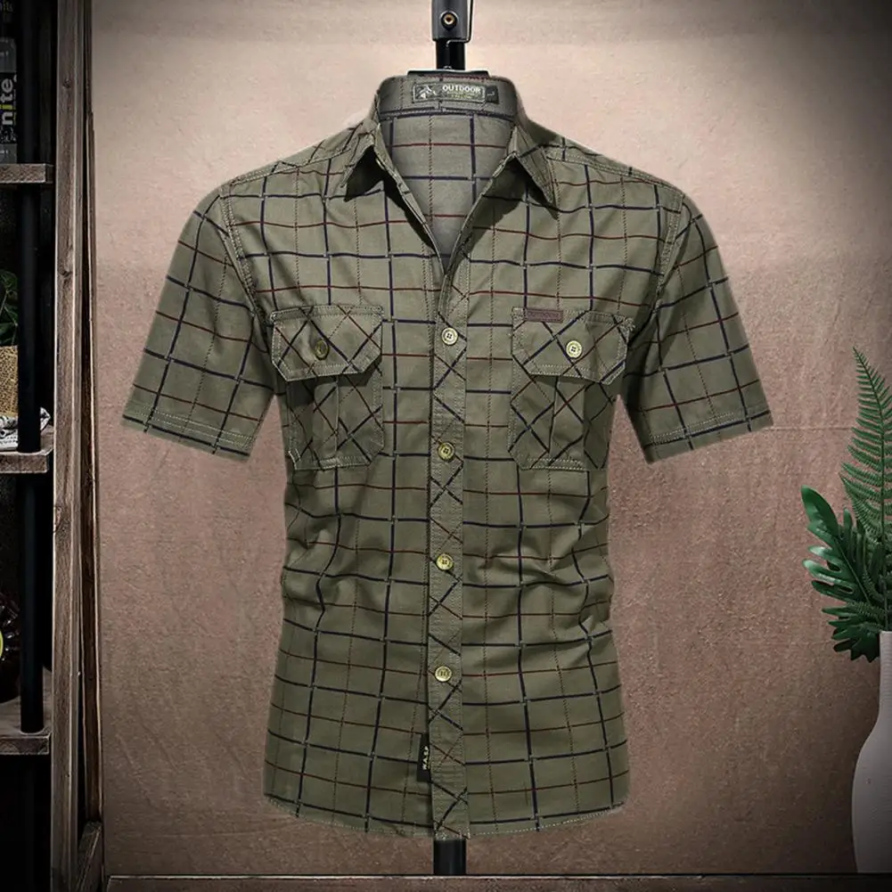 Great Men Shirt Anti-pilling Casual Plaid Print Breathable Material Summer Cargo Shirt
Great Men Shirt Anti-pilling Casual Plaid Print Breathable Material Summer Cargo Shirt