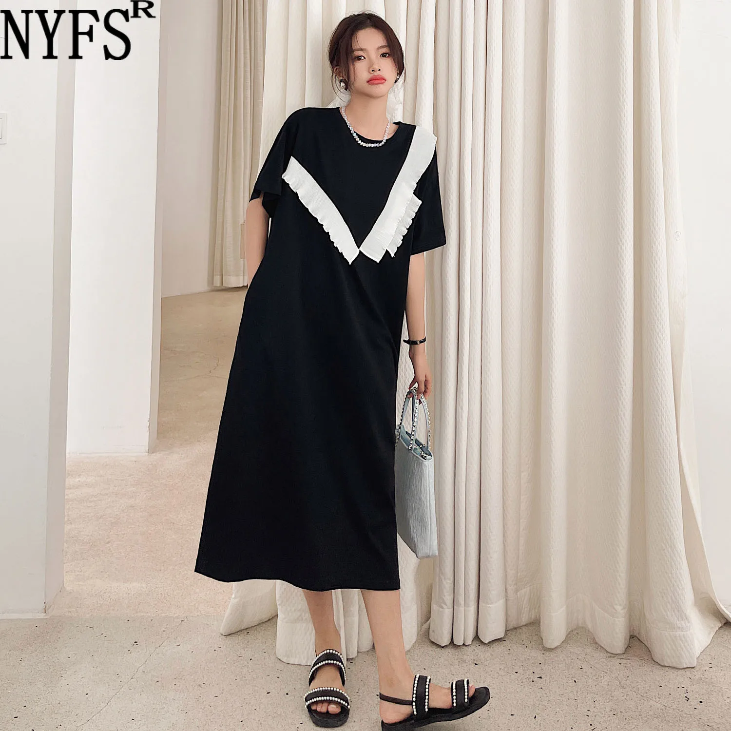 Женское свободное платье с коротким рукавом, летнее Хлопковое платье в Корейском стиле, модель 2023
Женское свободное платье с коротким рукавом, летнее Хлопковое платье в Корейском стиле, модель 2023