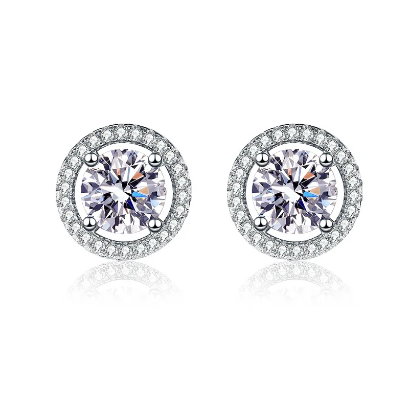 JEWEJUAN 0.5 Carat 1Carat Moissanite Diamond Stud Earrings 925 Sterling Silver Earrings For Woman Gifts Wholesale
JEWEJUAN 0.5 Carat 1Carat Moissanite Diamond Stud Earrings 925 Sterling Silver Earrings For Woman Gifts Wholesale