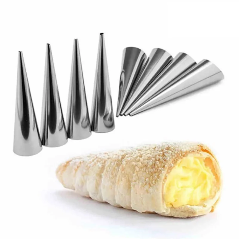5/12pcs High Quality Conical Tube Cream Mold Bread Moulds Stainless Molds Croissants Cone Horn Spiral Steel Roll Pastry Cake
5/12pcs High Quality Conical Tube Cream Mold Bread Moulds Stainless Molds Croissants Cone Horn Spiral Steel Roll Pastry Cake