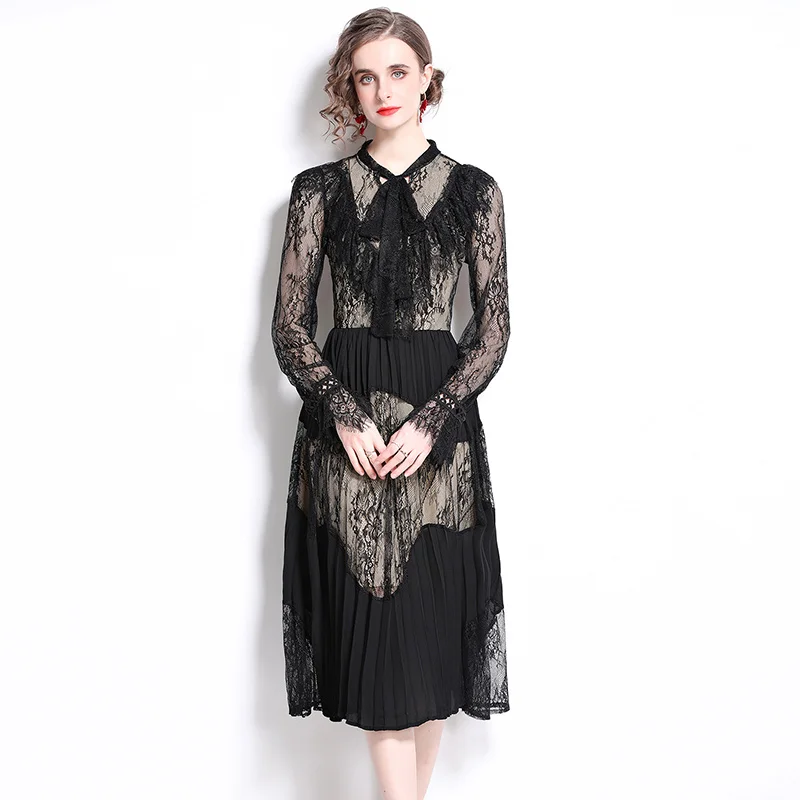 Lace Dress Women Elegant Black Sexy Evening Maxi Dresses Female Long Sleeve Slim Party Dress Vestidos De Fiesta
Lace Dress Women Elegant Black Sexy Evening Maxi Dresses Female Long Sleeve Slim Party Dress Vestidos De Fiesta
