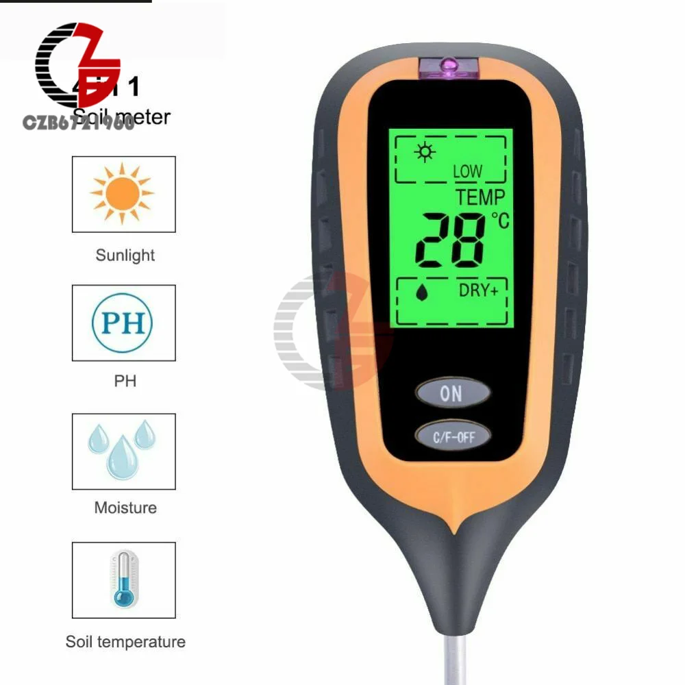 Soil pH Tester 4 in 1 PH Light Moisture Acidity Tester Soil Tester Moisture Meter Plant Soil Tester Temperature Tools for Flower
Soil pH Tester 4 in 1 PH Light Moisture Acidity Tester Soil Tester Moisture Meter Plant Soil Tester Temperature Tools for Flower