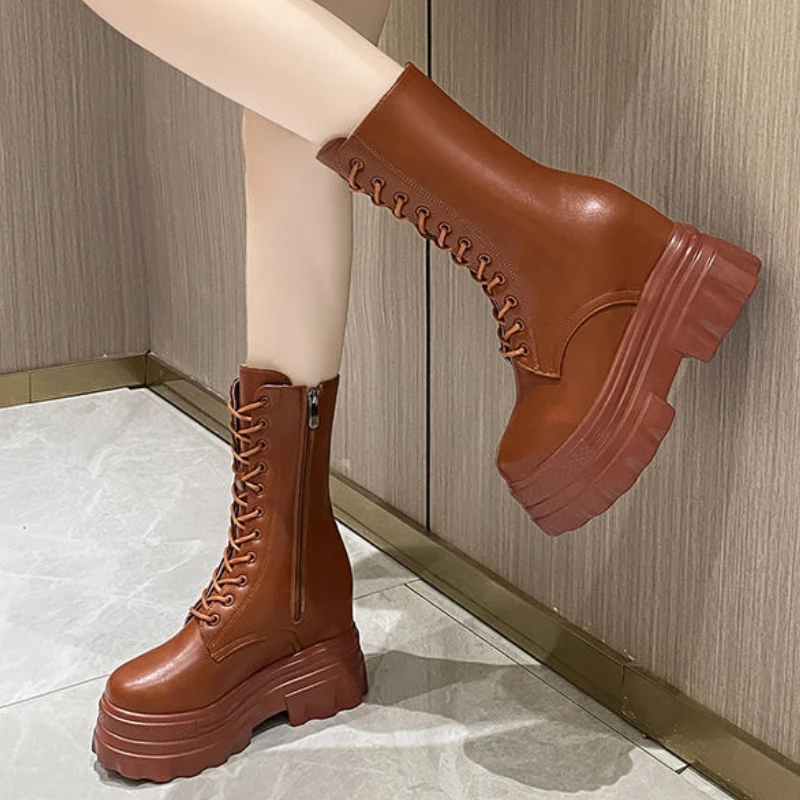 Ботильоны женские кожаные Нескользящие, на шнуровке, на массивной платформе, удобная обувь, на осень
Ботильоны женские кожаные Нескользящие, на шнуровке, на массивной платформе, удобная обувь, на осень