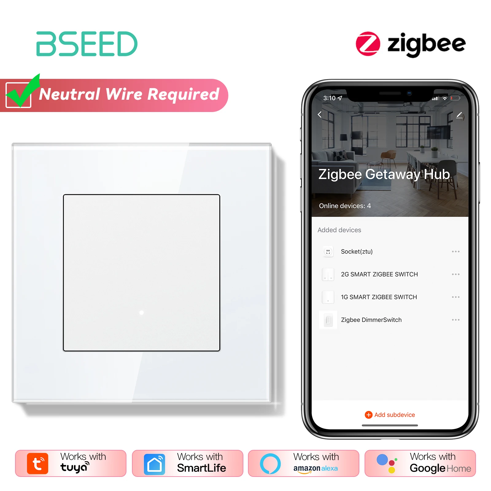 Умные выключатели BSEED Zigbee Click с желтой подсветкой
Умные выключатели BSEED Zigbee Click с желтой подсветкой