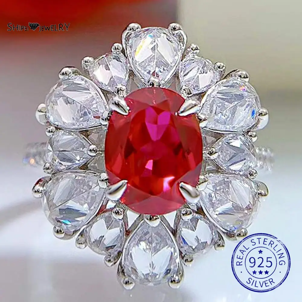 Shipei Vintage 100% 925 Sterling Silver Oval Cut Ruby Created Moissanite Diamonds Wedding Engagement Fine Jewelry Wholesale
Shipei Vintage 100% 925 Sterling Silver Oval Cut Ruby Created Moissanite Diamonds Wedding Engagement Fine Jewelry Wholesale