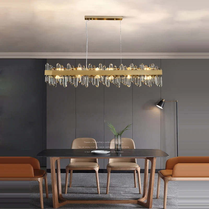 Gold Silver Rectangle Crystal Dimmable LED Chandelier Lighting Hanging Lamps Lustre Suspension Luminaire Lampen For Dinning Room
Gold Silver Rectangle Crystal Dimmable LED Chandelier Lighting Hanging Lamps Lustre Suspension Luminaire Lampen For Dinning Room