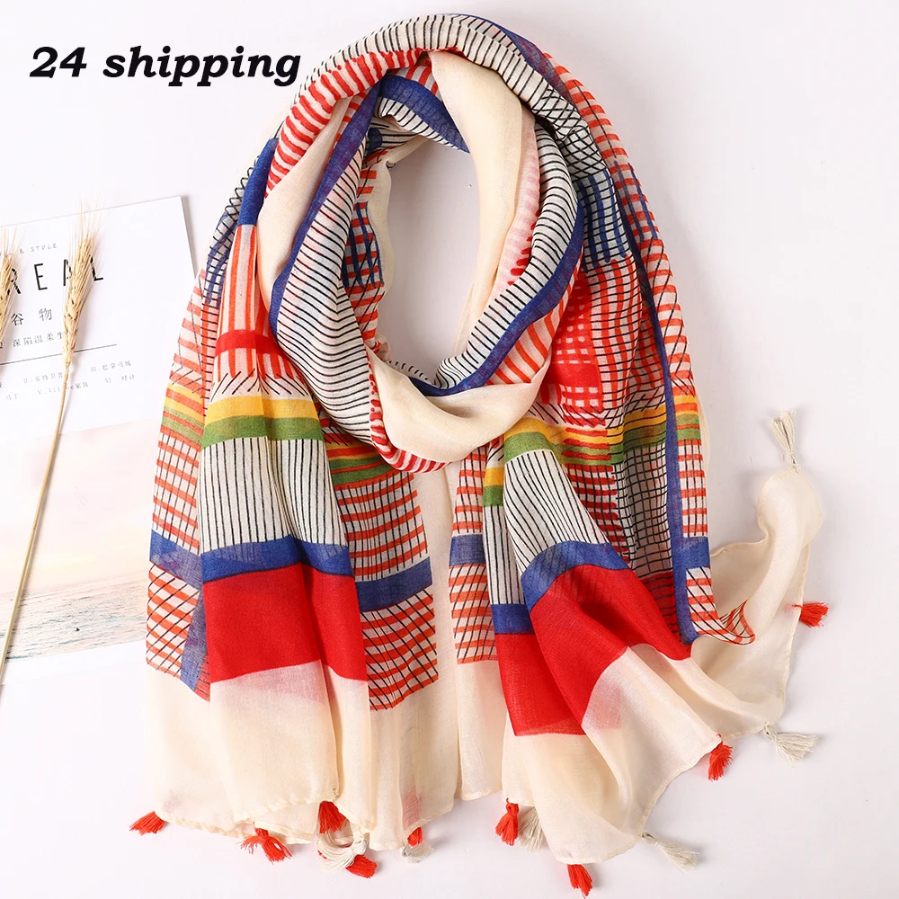 2022 Autumn Fashion Stripe Floral Tassel Viscose Shawl Scarf Lady Print Soft Pashmina Stole Wrap Snood Bufandas Muslim Hijab
2022 Autumn Fashion Stripe Floral Tassel Viscose Shawl Scarf Lady Print Soft Pashmina Stole Wrap Snood Bufandas Muslim Hijab
