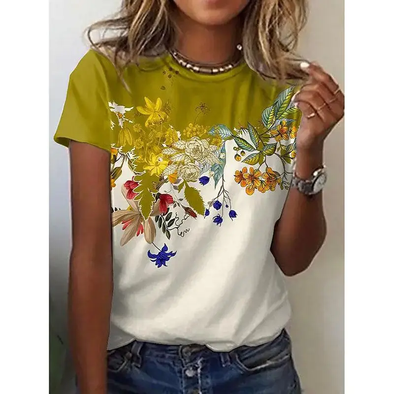 Women's Floral Theme Butterfly Painting T Shirt Floral Butterfly Color Block Print Round Neck Basic Tops
Women's Floral Theme Butterfly Painting T Shirt Floral Butterfly Color Block Print Round Neck Basic Tops