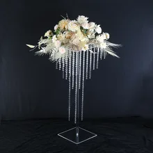 4/10Pcs Wedding Props Acrylic Bead Curtains Flower Racks Party Dining Table Decorations Wedding Site Decoration Supplies