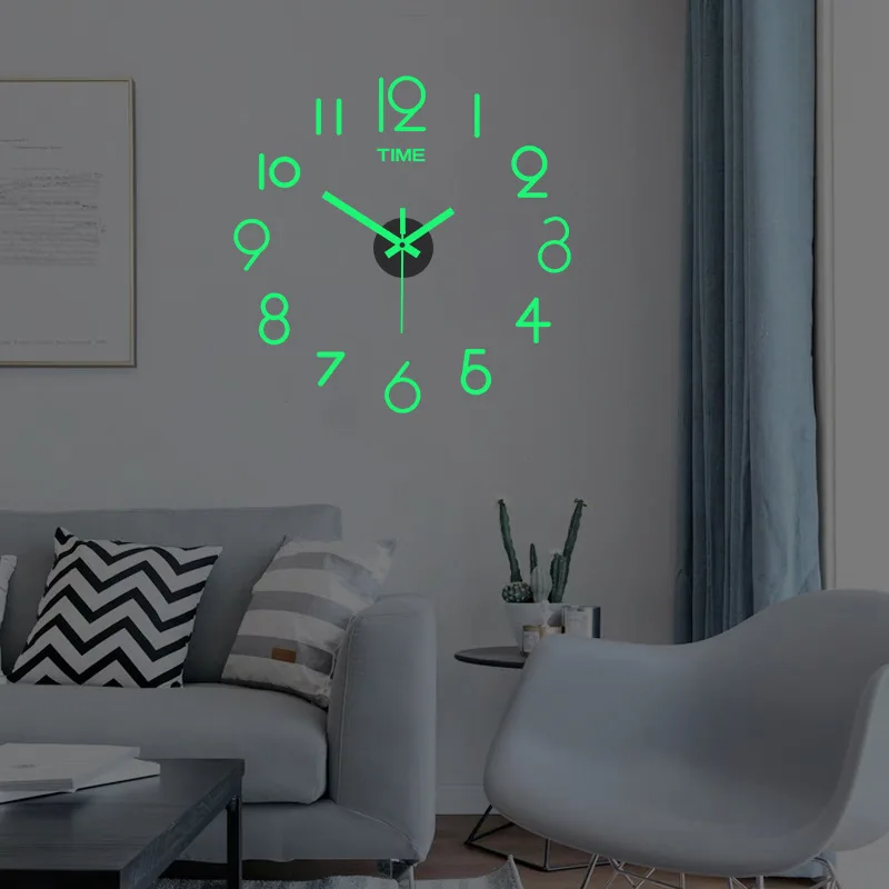 New Luminous Wall Clock Large Watch Horloge 3D DIY Acrylic Mirror Stickers Quartz Duvar Saat Klock Modern Mute alarm clock
New Luminous Wall Clock Large Watch Horloge 3D DIY Acrylic Mirror Stickers Quartz Duvar Saat Klock Modern Mute alarm clock