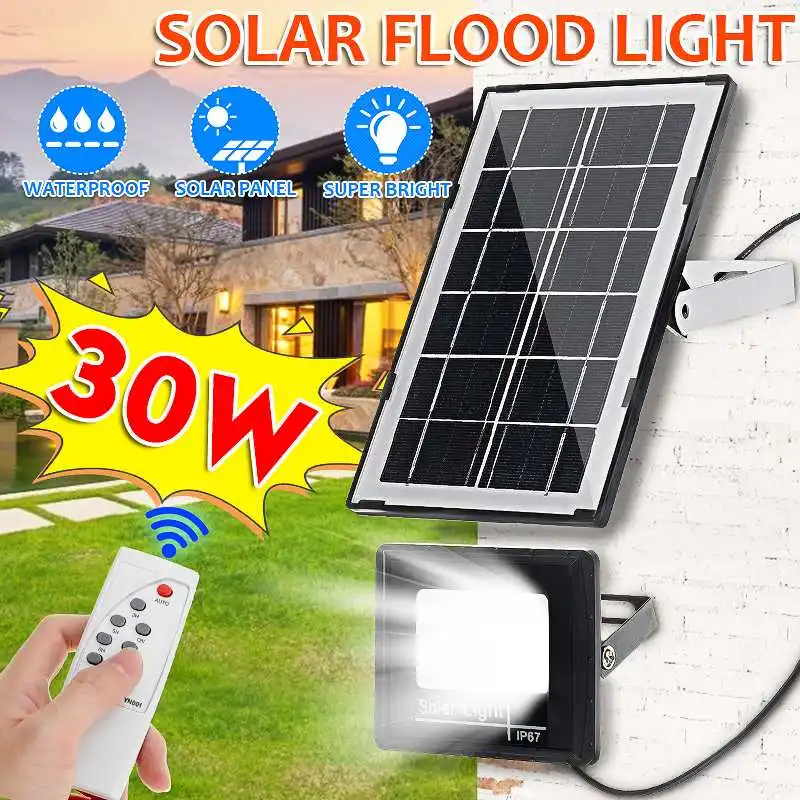 27LED Solar LED Flood Light with Remote Control 30W Solar Wall Street Lamp Waterproof IP67 Outdoor Garden Landscape Lighting
27LED Solar LED Flood Light with Remote Control 30W Solar Wall Street Lamp Waterproof IP67 Outdoor Garden Landscape Lighting