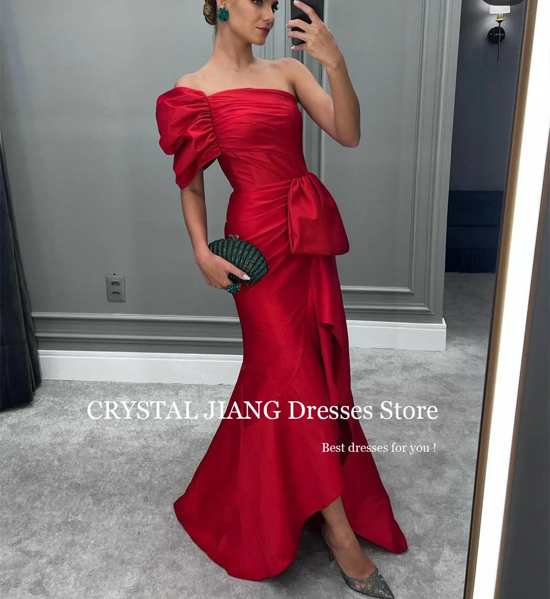 Sexy Red Evening Dresses One Shoulder Taffeta with Short Sleeves فساتين سهره Mermaid Sweep Train Formal Occasion Dress
Sexy Red Evening Dresses One Shoulder Taffeta with Short Sleeves فساتين سهره Mermaid Sweep Train Formal Occasion Dress