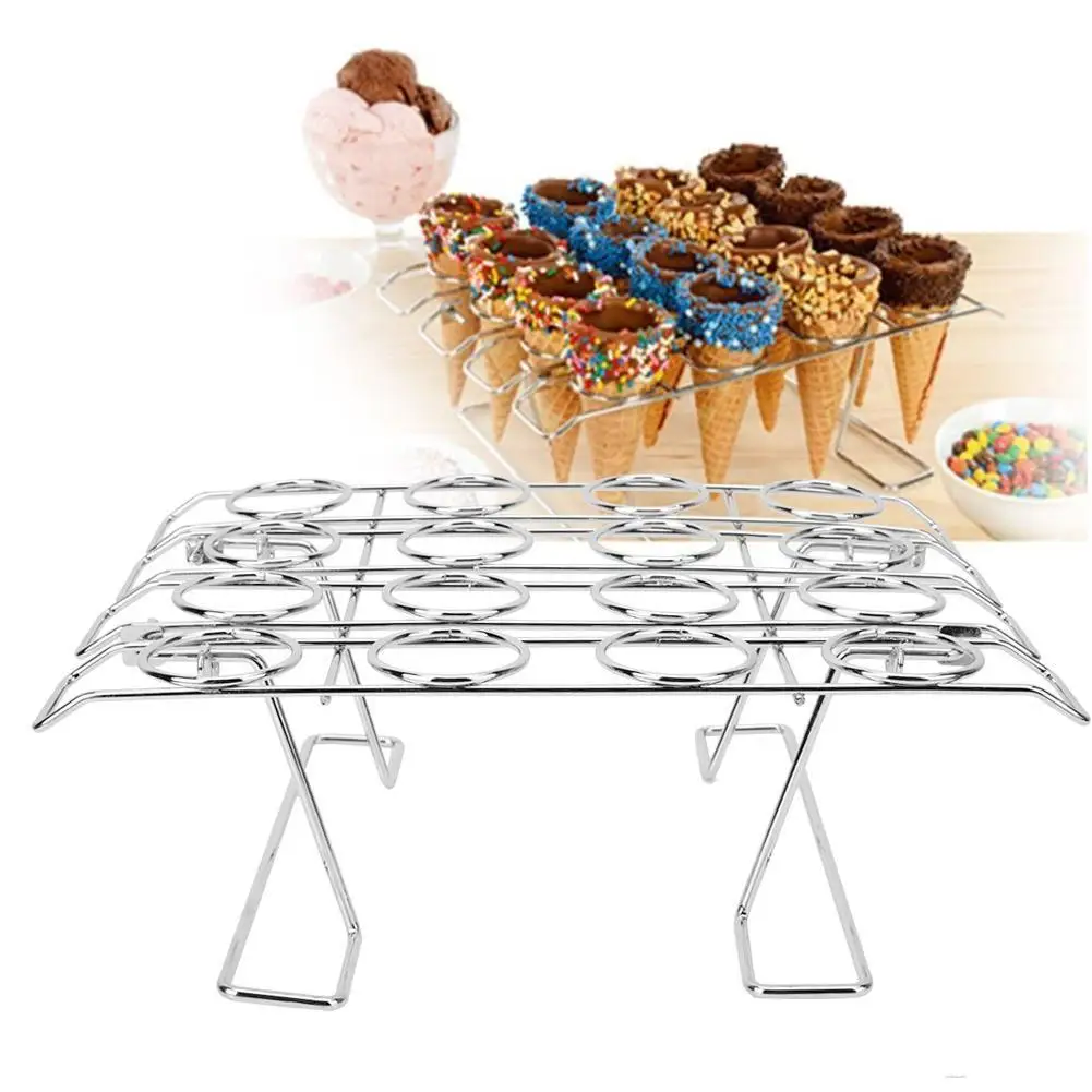 Folding Cupcake Stand Stainless Steel Cake Decorating Utensil Ice Cream Cones 16 Cavities
Folding Cupcake Stand Stainless Steel Cake Decorating Utensil Ice Cream Cones 16 Cavities