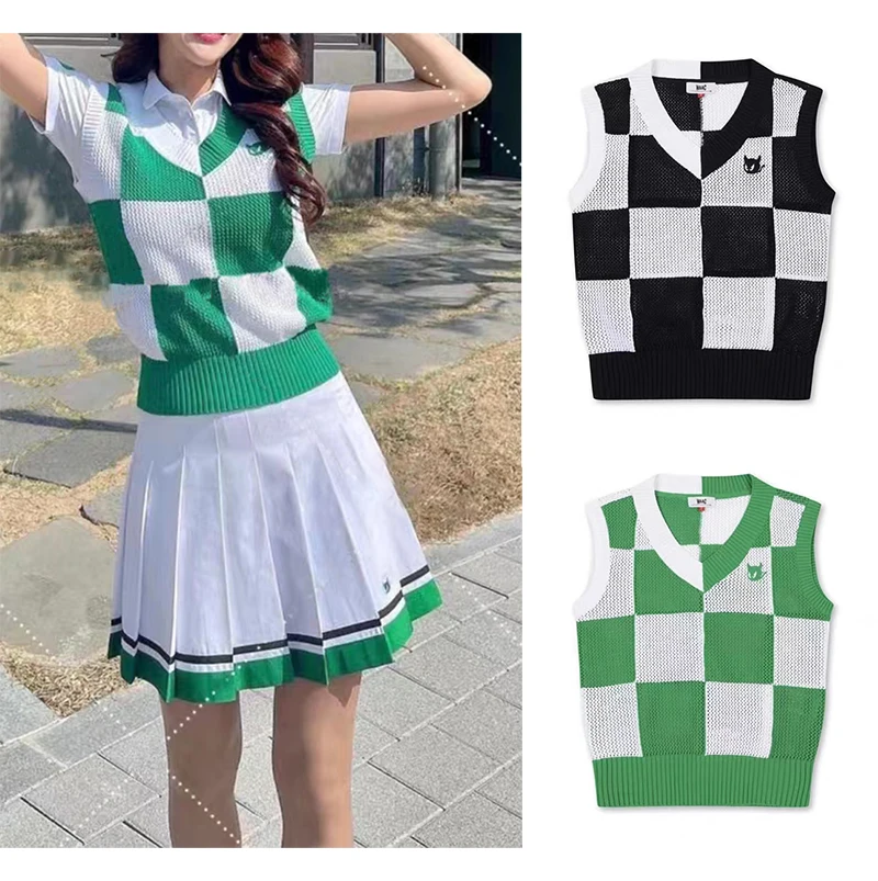 WAAC GOLF Women's Knitted Vest 2023 New V-neck Hollow Checkerboard Color Matching Golf Outdoor Sports Breathable Jersey
WAAC GOLF Women's Knitted Vest 2023 New V-neck Hollow Checkerboard Color Matching Golf Outdoor Sports Breathable Jersey