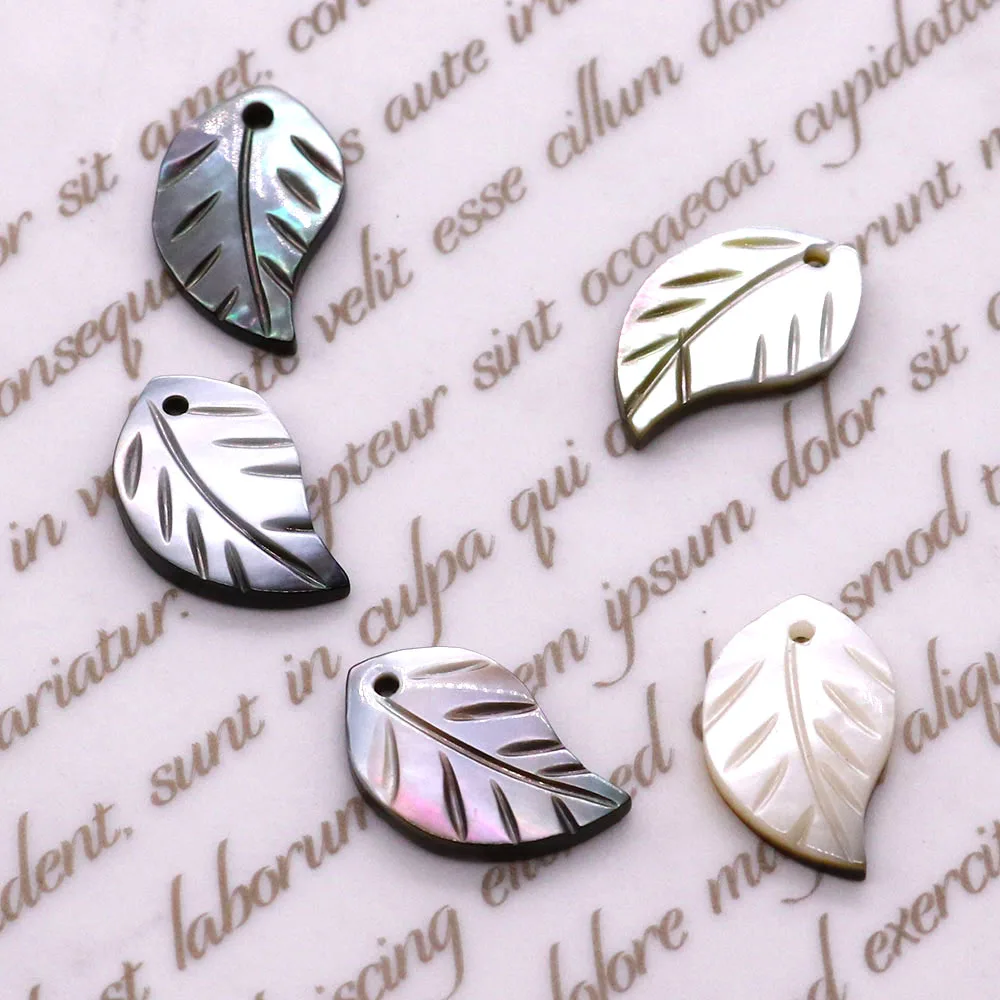10x17mm natural black mother-of-pearl shell carved leaf pendant self-made necklace earrings handmade charm women accessories
10x17mm natural black mother-of-pearl shell carved leaf pendant self-made necklace earrings handmade charm women accessories