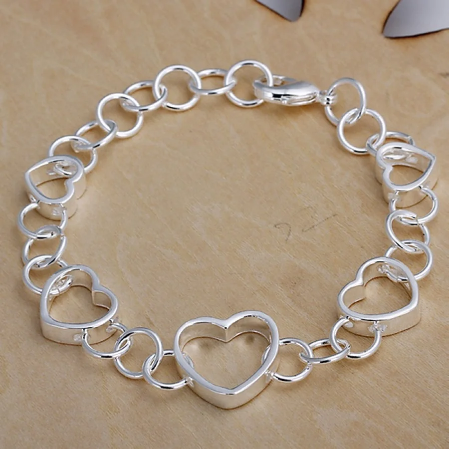 valentine gift Silver color Jewelry fashion women lady wedding charm hollow heart Bracelets factory price free shipping
valentine gift Silver color Jewelry fashion women lady wedding charm hollow heart Bracelets factory price free shipping
