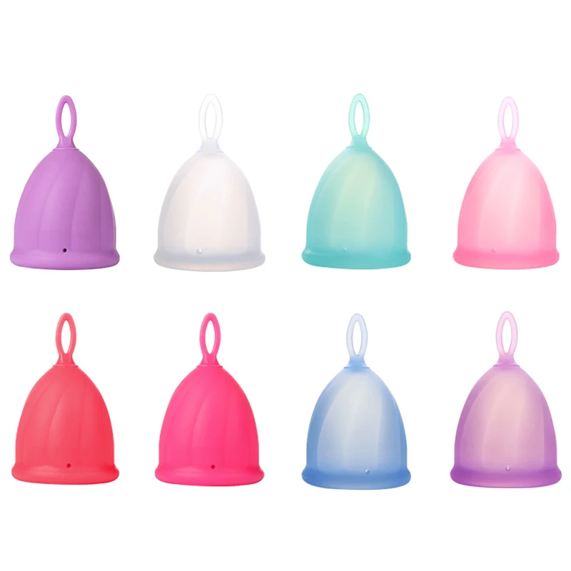 

Portable Menstrual Cup Medical Silicone Tab Leak-proof Women Menstrual Period Cup Feminine Hygiene Product