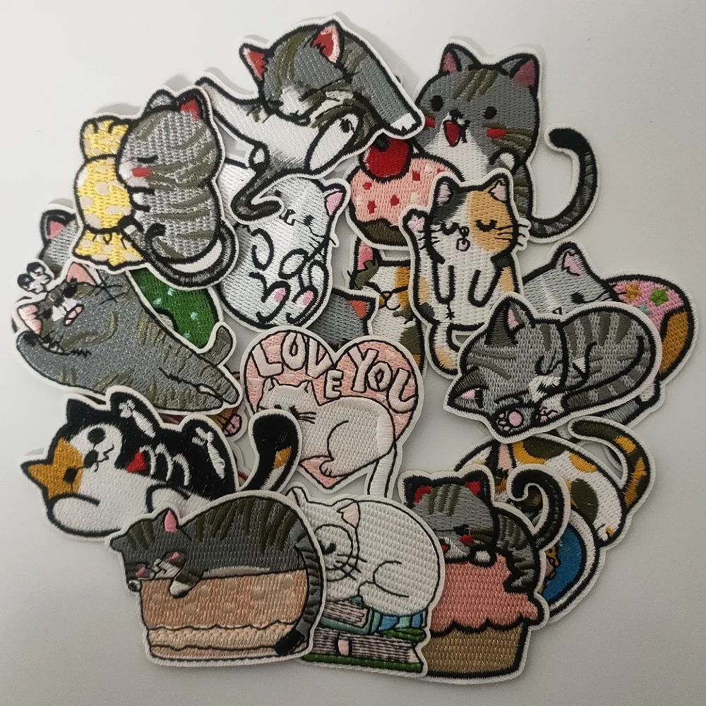 18Pcs Cartoons Cute kittep Cat ironing Embroidery Patch for on Sew Child Clothes Sticker Hat Jeans Applique Badge Accessories
18Pcs Cartoons Cute kittep Cat ironing Embroidery Patch for on Sew Child Clothes Sticker Hat Jeans Applique Badge Accessories