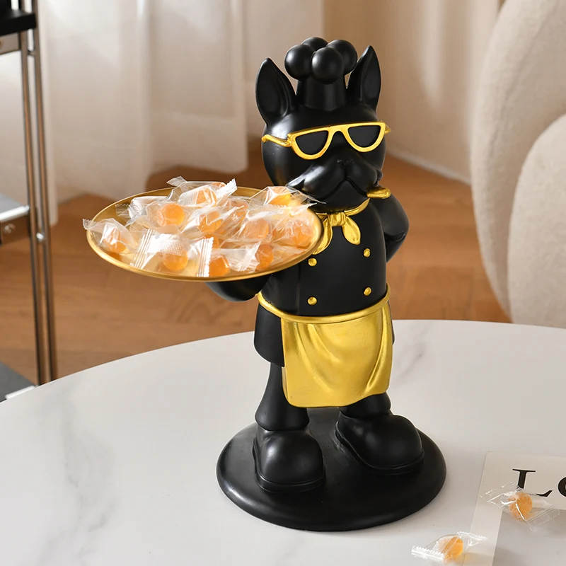 Resin Home Decor French Bulldog Sculpture Dog Statue Decorative Figurine Storage Tray Key Snack Holder with Glasses Craft Gift 
Resin Home Decor French Bulldog Sculpture Dog Statue Decorative Figurine Storage Tray Key Snack Holder with Glasses Craft Gift