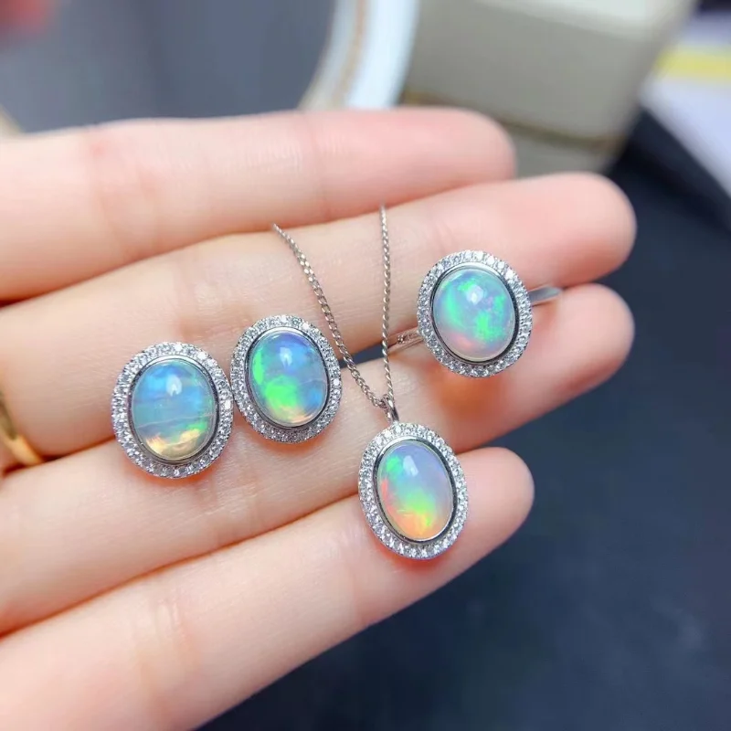 YULEM 7*9MM Natural Opal Jewelry Gemstone Ring Stud Earring Pendant for Women Birthday Girlfriend 925 Sterling Silver Necklace
YULEM 7*9MM Natural Opal Jewelry Gemstone Ring Stud Earring Pendant for Women Birthday Girlfriend 925 Sterling Silver Necklace