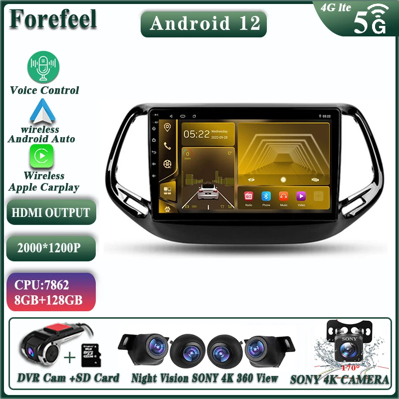For Jeep Compass 2 MP 2016 - 2018 NO DVD Android 12 Multimedia QLED Screen Car Player GPS Wifi Navigation Stereo Radio
For Jeep Compass 2 MP 2016 - 2018 NO DVD Android 12 Multimedia QLED Screen Car Player GPS Wifi Navigation Stereo Radio