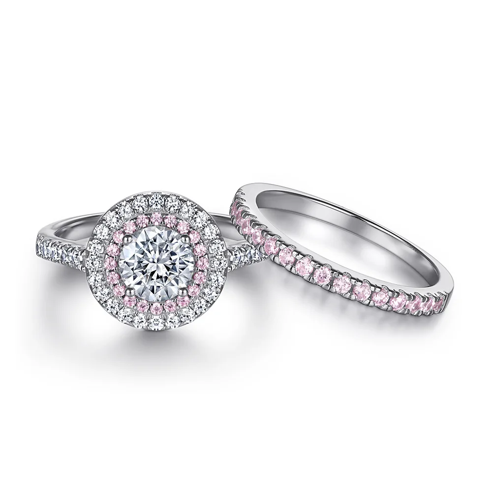 European and American new trend fashion ring ladies S925 silver pink 5A zircon combination ring set ring
European and American new trend fashion ring ladies S925 silver pink 5A zircon combination ring set ring