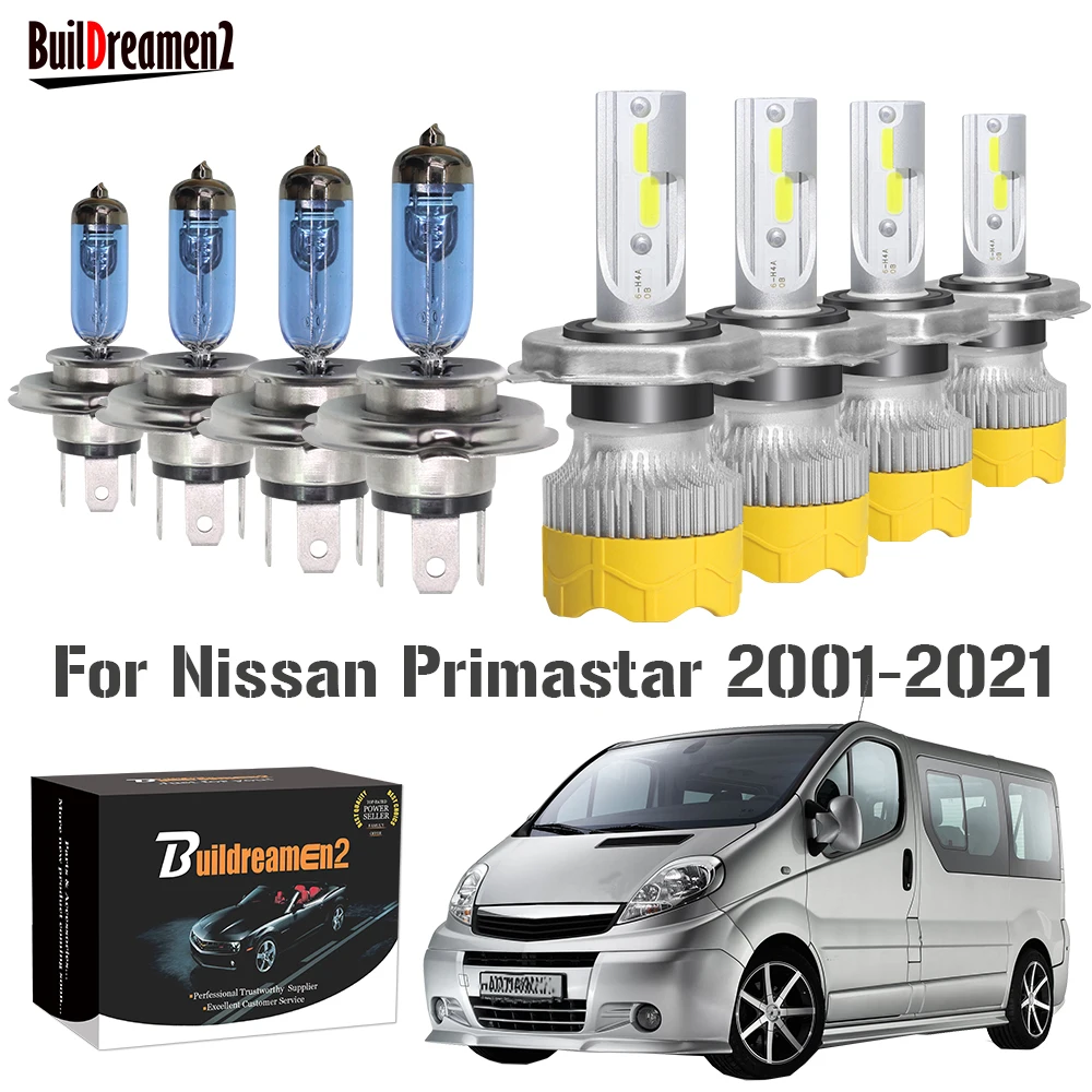 4 Pieces Car Front Headlight High Low Beam LED Halogen Bulb Headlamp Hi/Lo Beam 12V Styling For Nissan Primastar 2001-2021
4 Pieces Car Front Headlight High Low Beam LED Halogen Bulb Headlamp Hi/Lo Beam 12V Styling For Nissan Primastar 2001-2021