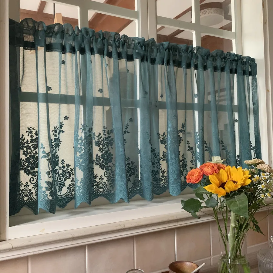 American-style Lace Short Curtain Door/ Kitchen/window Screen Curtain Punch-free Tulle Curtains for Living Room Luxury European
American-style Lace Short Curtain Door/ Kitchen/window Screen Curtain Punch-free Tulle Curtains for Living Room Luxury European