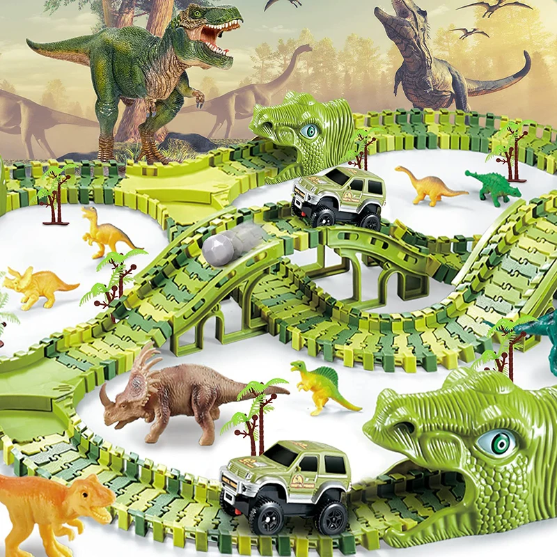 Electric Dinosaur Track Toy Flexible Race Car Dinosaur World Railway Train Set Toy for Kids 2-6 Years
Electric Dinosaur Track Toy Flexible Race Car Dinosaur World Railway Train Set Toy for Kids 2-6 Years