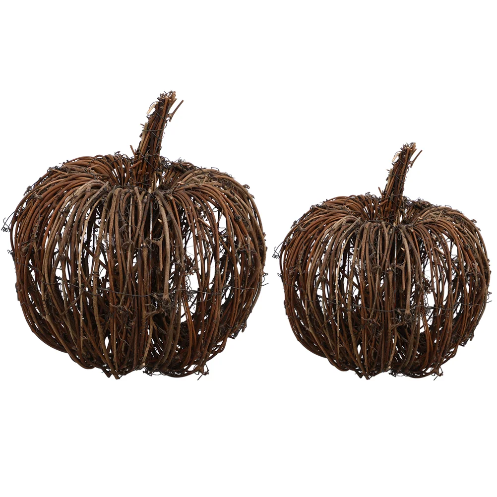 2 Pcs Halloween Pumpkins Rattan Prop Decor Simulation Household Table Ornament Figurines Home Layout 
2 Pcs Halloween Pumpkins Rattan Prop Decor Simulation Household Table Ornament Figurines Home Layout