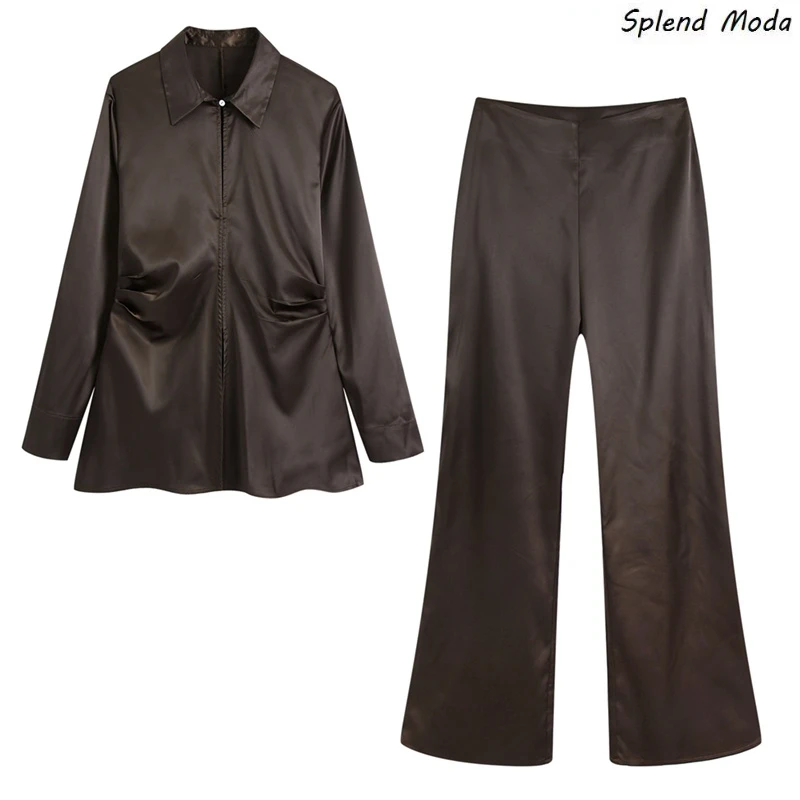 Splend Moda Autumn Fashion Elegant Sexy Vintage Chic Silk Texture Turn Down Collar Pleated Long Sleeve Solid Color Shirt Women
Splend Moda Autumn Fashion Elegant Sexy Vintage Chic Silk Texture Turn Down Collar Pleated Long Sleeve Solid Color Shirt Women