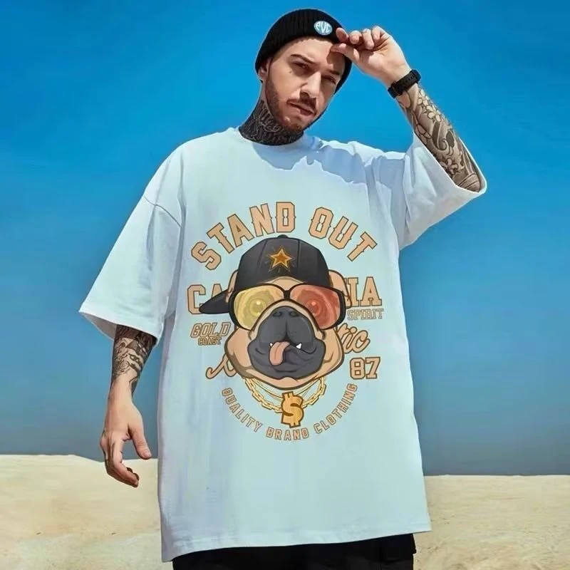 Cotton T-shirts Hip Hop Glasses Dog Print Oversize Men Women High Quality Top Tee
Cotton T-shirts Hip Hop Glasses Dog Print Oversize Men Women High Quality Top Tee