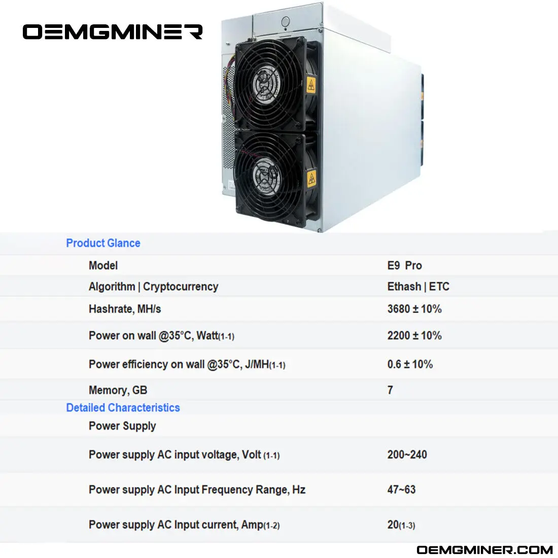 Купите 2 и получите 1 бесплатно Bitmain Antminer E9 Pro 3680Mh/s 2200 Вт и т. д. Asic Miner 0.6J/M Bulid-in PSU
Купите 2 и получите 1 бесплатно Bitmain Antminer E9 Pro 3680Mh/s 2200 Вт и т. д. Asic Miner 0.6J/M Bulid-in PSU