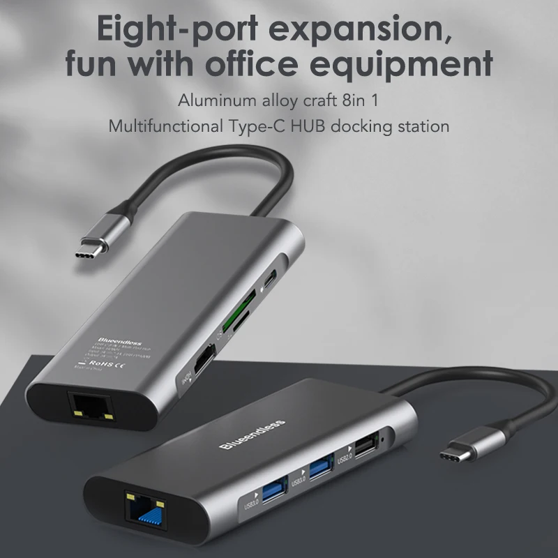 For Windows/mac/linux Type-c Docking Station Conference Projection Screen 8 In 1 Notebook Converter Office Tools Portable
For Windows/mac/linux Type-c Docking Station Conference Projection Screen 8 In 1 Notebook Converter Office Tools Portable