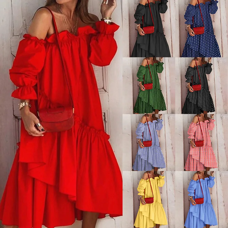 Fashion Lattice Print Dress Women's Summer Long Sleeves Strapless Irregular Bohemia Maxi Dresses Beach Vacation Vestido
Fashion Lattice Print Dress Women's Summer Long Sleeves Strapless Irregular Bohemia Maxi Dresses Beach Vacation Vestido