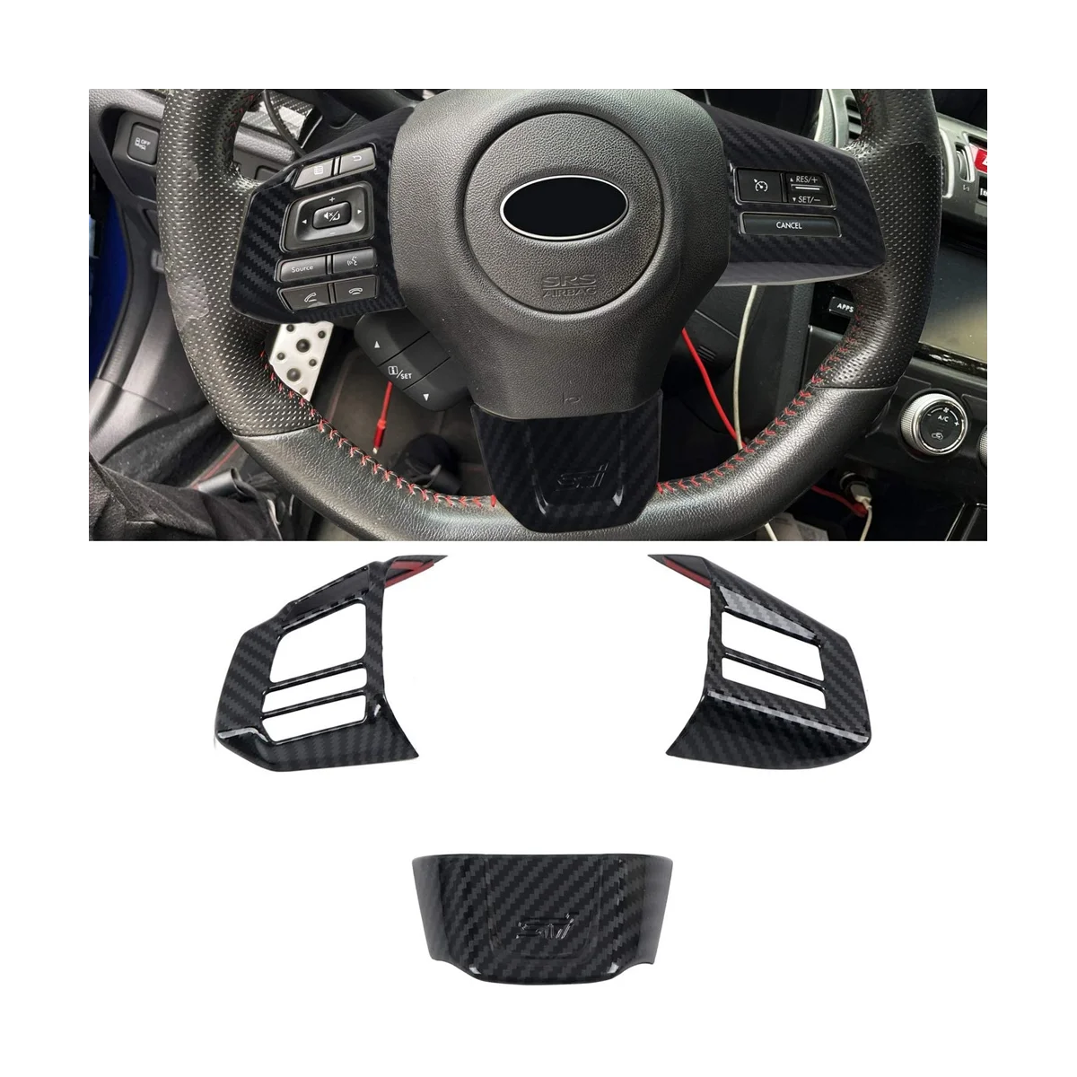 

Кнопки на руль автомобиля для Subaru WRX/STi 2014-2021, декоративная крышка, аксессуары для отделки, ABS углеродное волокно