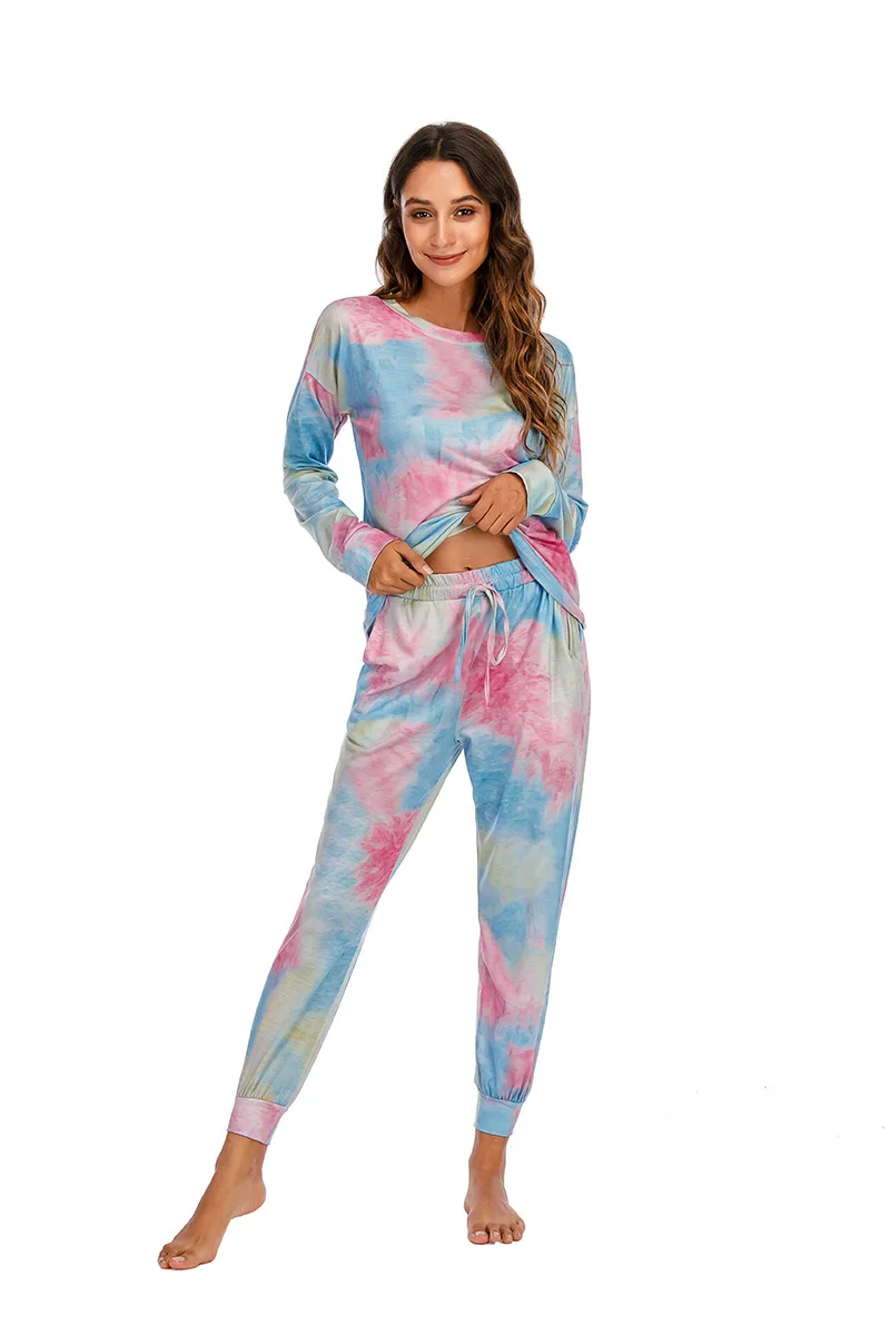 Tie-dye Print Tracksuit Long Sleeve Two Piece Set Women O-Neck T-Shirt Top Drawstring Pants Suit Casual Homewear Female
Tie-dye Print Tracksuit Long Sleeve Two Piece Set Women O-Neck T-Shirt Top Drawstring Pants Suit Casual Homewear Female