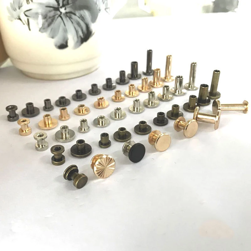 

10pcs Metal Binding Chicago Screws Nails Long Studs Rivets For Photo Album Desk calendar menu Leather Craft Belt Wallet Fastener